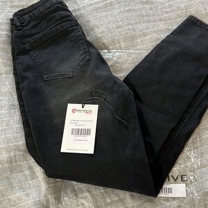 Born Primitive stretchy mid rise black/grey jeans size medium